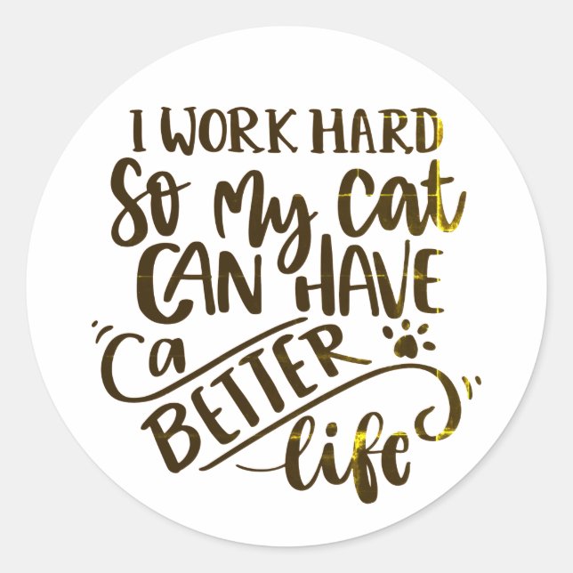 Cat loving classic round sticker (Front)
