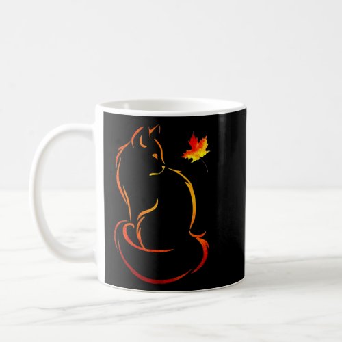 Cat Lucky Leaf From The Fall  Coffee Mug
