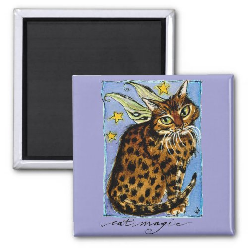 Cat magic fairy fantasy ocicat magnet