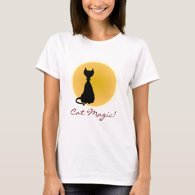 Cat Magic Fun Kitty Cartoon Ladies Shirt (Front)
