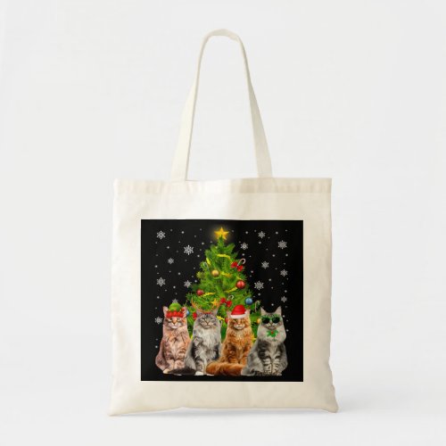 Cat Maine Coon Christmas Tree Funny Cat Lover Cat  Tote Bag