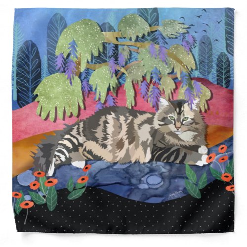 CAT Maine Coon Furoshiki bandana cloth