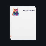 Cat Maine Coon Portrait Rainbow Colors  Letterhead<br><div class="desc">Beautiful rainbow Colors Majestic Maine Coon Cat Portrait surreal vector illustration Copyright BluedarkArt TheChameleonArt.</div>
