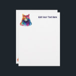 Cat Maine Coon Portrait Rainbow Colors  Letterhead<br><div class="desc">Beautiful rainbow Colors Majestic Maine Coon Cat Portrait surreal vector illustration Copyright BluedarkArt TheChameleonArt.</div>