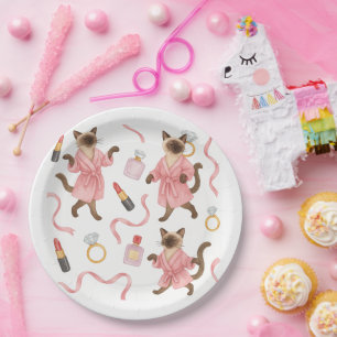 Cat Make up ARTIST for woman Girl Lady cat lovers Paper Plates