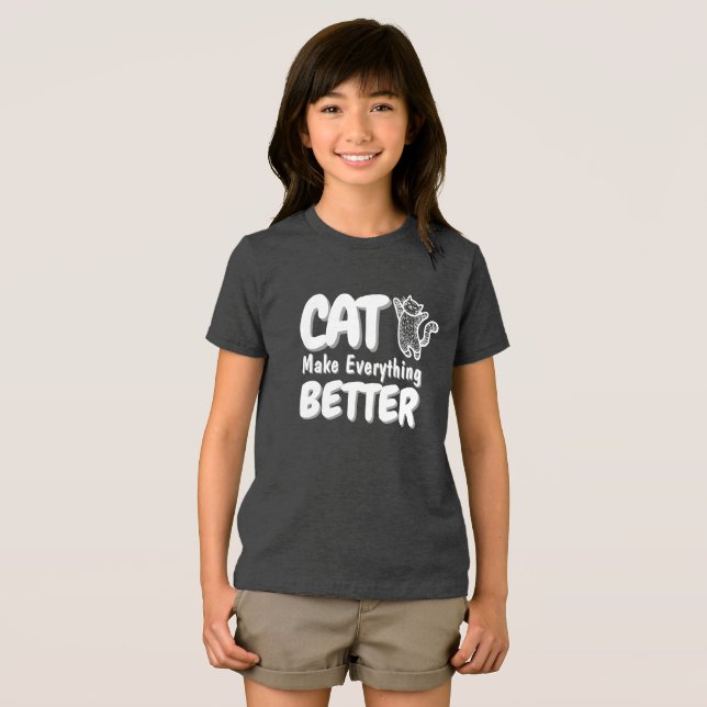 Cat Makes Everything Better - Customize  Tri-Blend Shirt (Front Full)