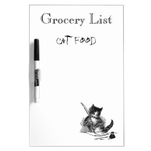 Cat Makes Grocery List Dry-Erase Board