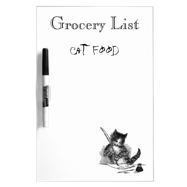 Cat Makes Grocery List Dry-Erase Board (Front)