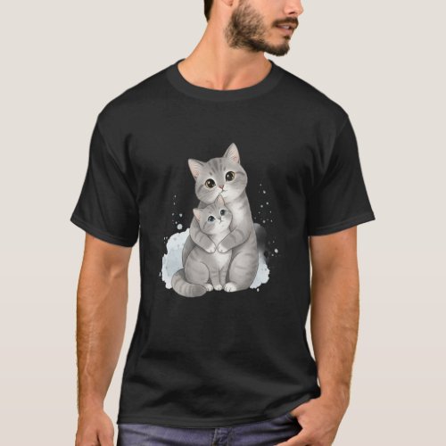 Cat Mama Baby Mother Child Mom Love Long Sleeve T-Shirt
