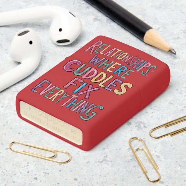 Cat Mama Cuddles Fix Everything Zippo Lighter (On Table 2)