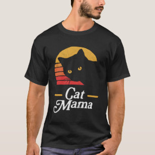 Cat Mama Eighties Style Cat Distressed T-Shirt