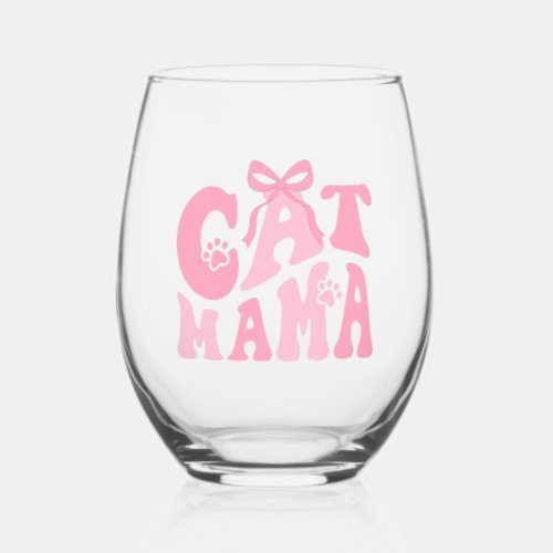 Cat Mama Glass Cat Mom Gift Cat Lover