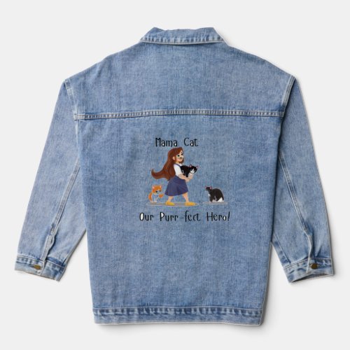 Cat Mama Long Sleeved _ Mothers Day Gift Denim Jacket