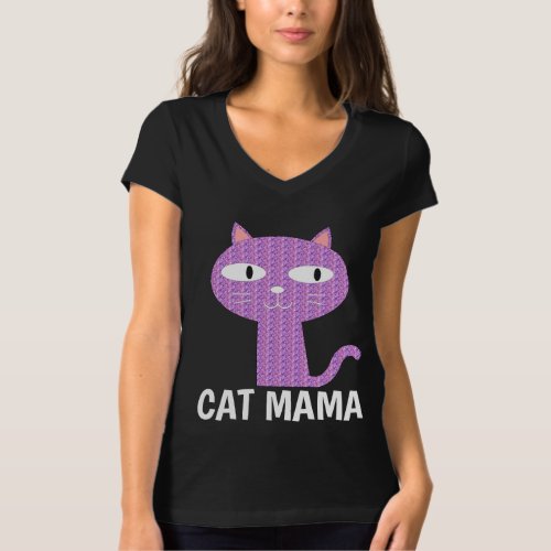 CAT MAMA MOM Pink Cat T_shirts