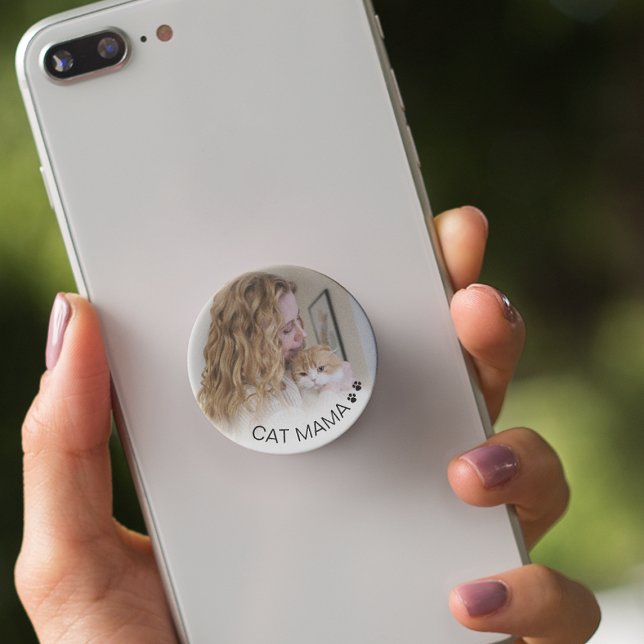 Cat Mama Photo PopSocket (Creator Uploaded)