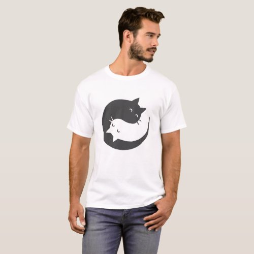 Cat mandala meditation T_Shirt