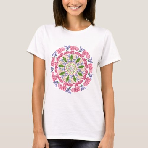 Cat Mandala Womens Basic T_shirt