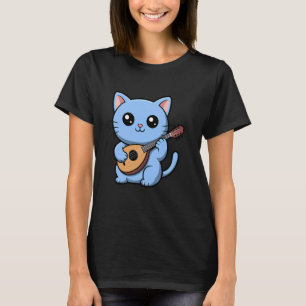 Cat Mandolinist Playing Mandolin Kitten Cat Musici T-Shirt