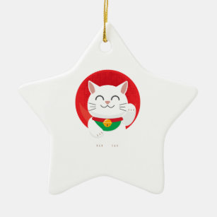 Cat Maneki Neko Japan Lucky Cat Funny Gift Idea Ceramic Ornament