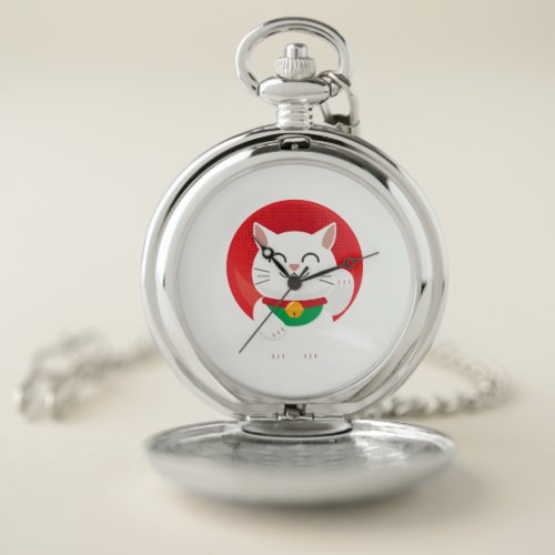 Cat Maneki Neko Japan Lucky Cat Funny Gift Idea Pocket Watch