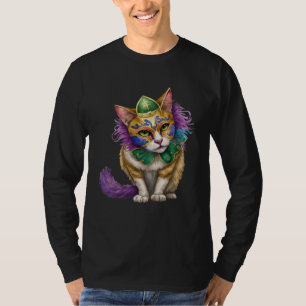 Cat Mardi Gras Happy Mardi Gras Carnival Cat  Kitt T-Shirt
