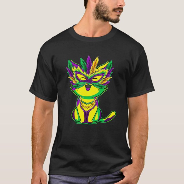 Cat Mardi Gras T-Shirt (Front)