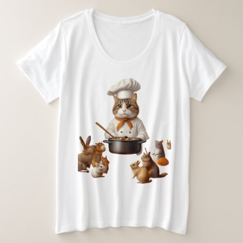 Cat Master Chef Cooking Feast  Plus Size T_Shirt