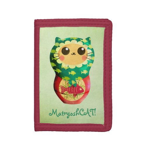 Cat Matryoshka Doll Trifold Wallet