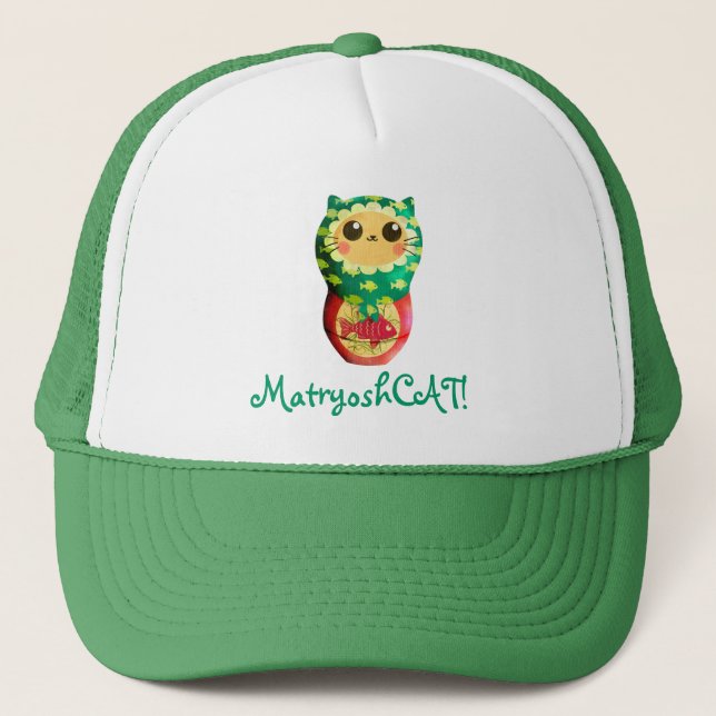 Cat Matryoshka Doll Trucker Hat (Front)