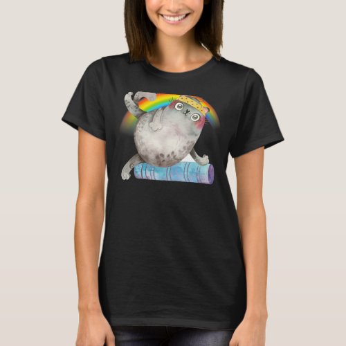Cat Meditation Yoga T_Shirt