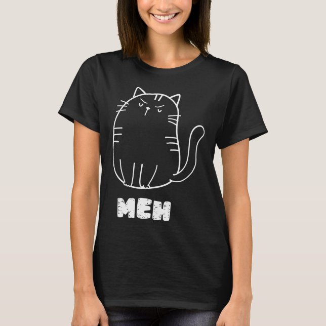 Cat Meh  Cat Sarcastic Humor Men Women T-Shirt (Front)