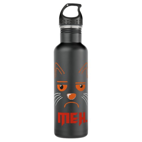Cat Meh Not Excited Stainless Steel Water Bottle