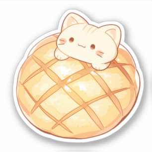 Cat Melonpan Japanese Melon Bread Sticker
