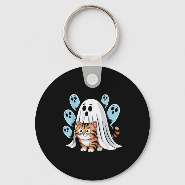Cat Meme Funny Soky Halloween Kitty  Keychain (Front)
