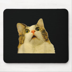 Cat Meme Shock Cat Face Funny Meme Cat Silly Gift  Mouse Pad
