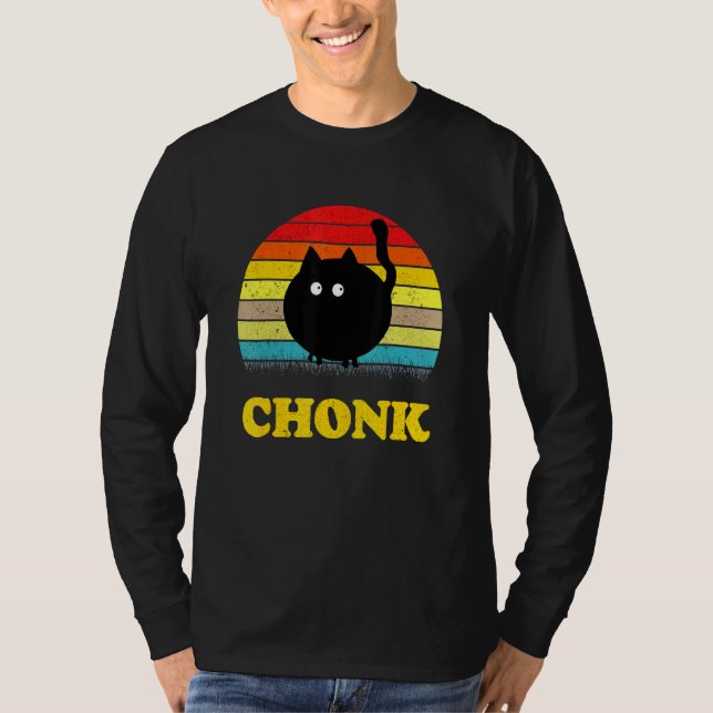 Cat Meme Vintage Chonk Cat T-Shirt (Front)