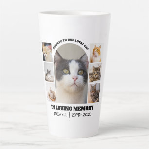 Cat Memorial 7 Photo Collage Pet Tribute Template Latte Mug