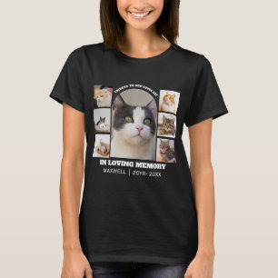 Cat Memorial 7 Photo Collage Pet Tribute Template T-Shirt
