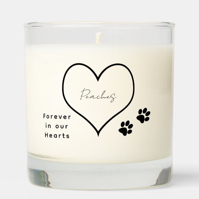 Cat Memorial Candle Forever in our Hearts (Front)