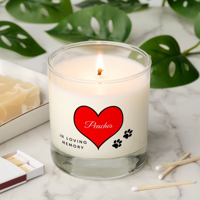 Cat Memorial Candle In Loving Memory (Lit)