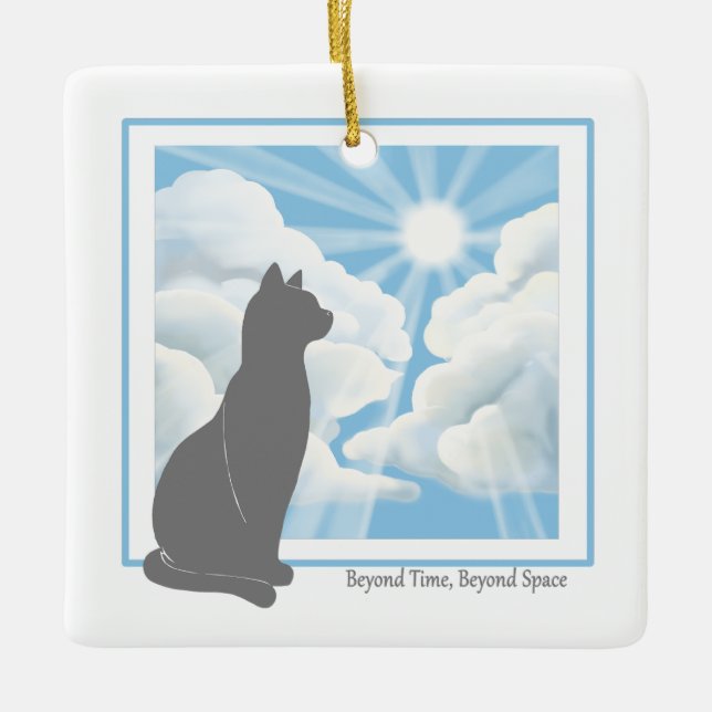 Cat Memorial Ceramic Ornament  (Front)