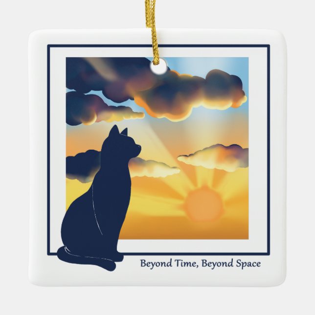 Cat Memorial Ceramic Ornament   (Front)
