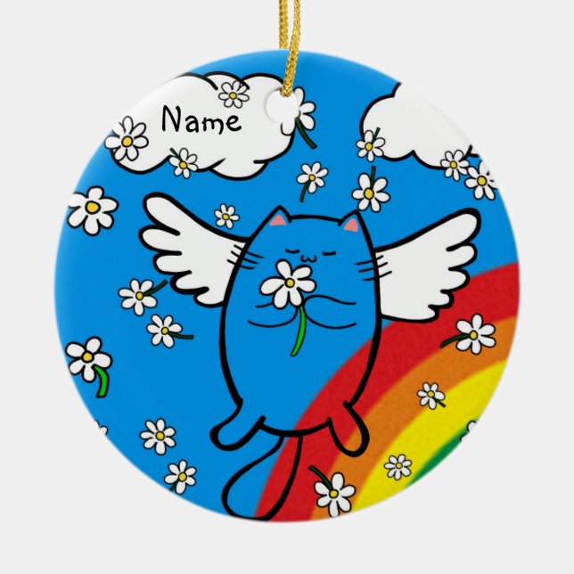 Cat Memorial Custom Ornament - personalized (Front)
