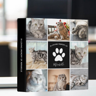 Cat Memorial Custom Pet Collage Photo Album 3 Ring Binder