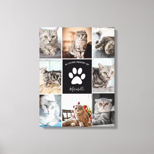 Cat Memorial Custom Photo Collage In Loving Memory Canvas Print