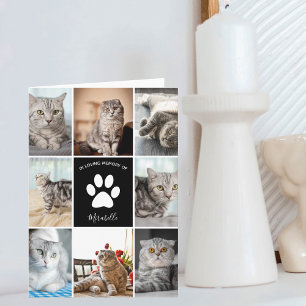 Cat Memorial Custom Photo Collage In Loving Memory Card