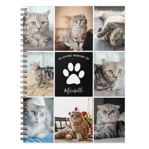 Cat Memorial Custom Photo Collage In Loving Memory Notebook