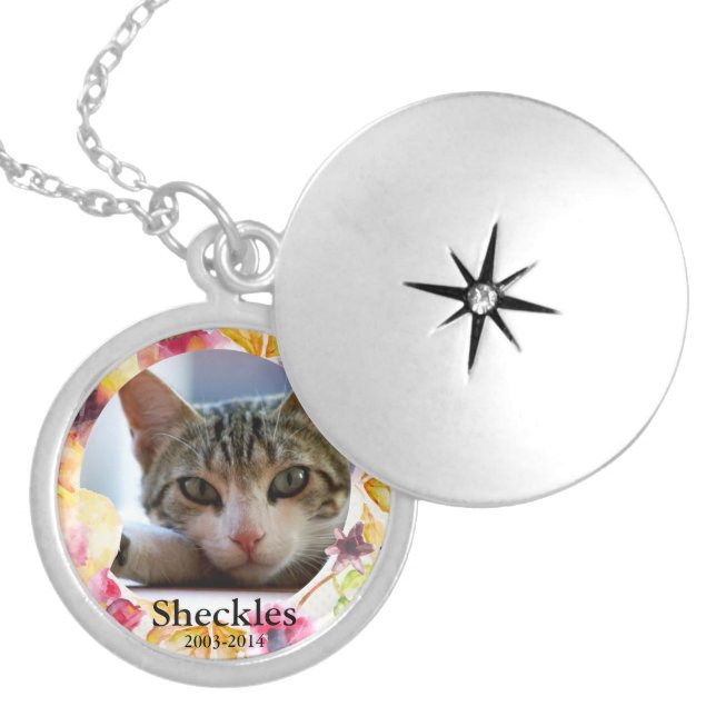 Cat Memorial Custom Photo Locket (Front)