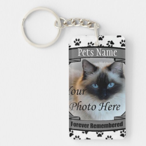 Cat Memorial _ Forever Remembered _ Pet Loss Cat Keychain