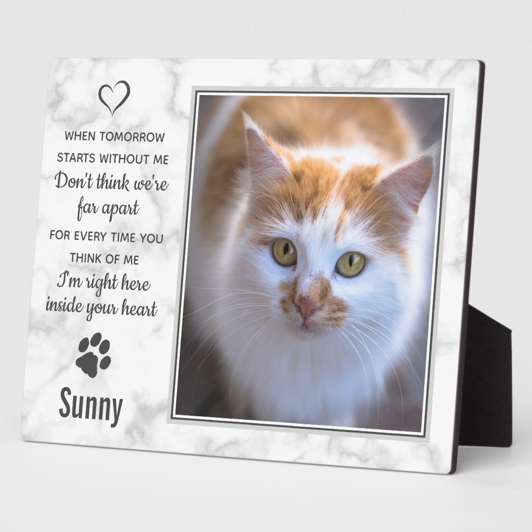 Cat Memorial Gift Pet Loss Remembrance Keepsake Plaque Zazzle